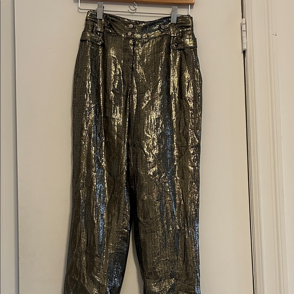 Derek Lam Metallic Gold Pants